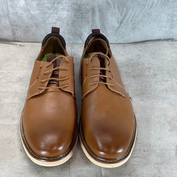 VANCE CO. Men's Tan Thad Faux-Leather Lace-Up Oxfords SZ 13 - Picture 4 of 12